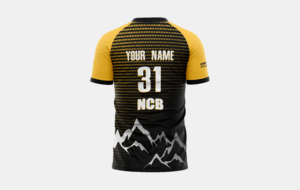 Maillot Sportif Personnalisable NCB - Design Noir Épaules Jaunes