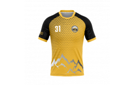 Maillot Sportif Personnalisable NCB - Design Jaune Épaules Noires