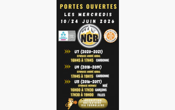 Portes ouvertes à l'école de basket mercredis 10 et 24 Juin